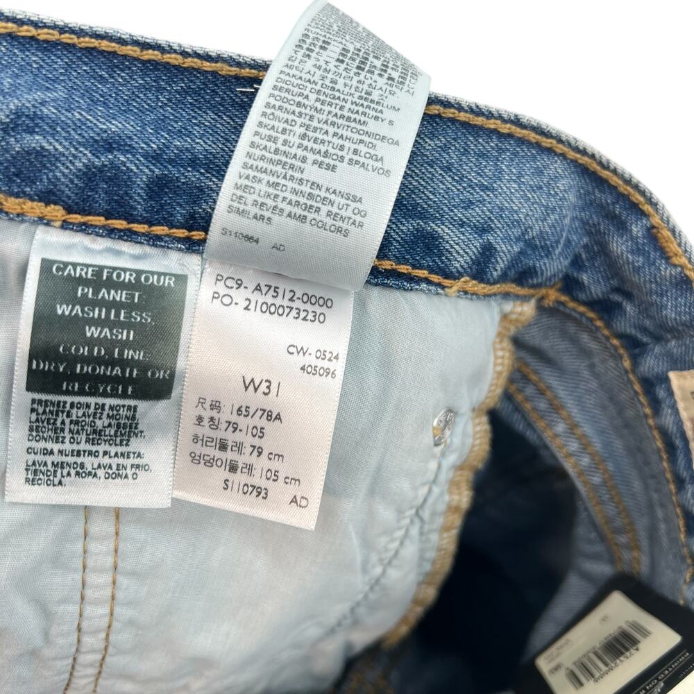 Levi's Ankle Column Skirt Please Hold Medium Wash Denim Slit Womens 31 - Picture 16 of 16